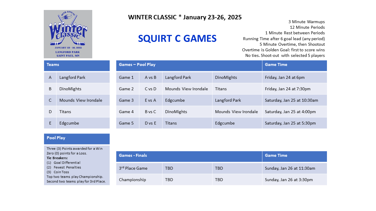 Winter Classic 2025 - Pool Play