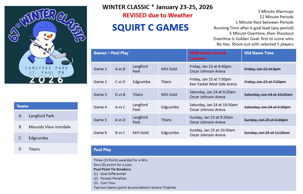 Winter Classic 2026 Schedule v2 - REVISED WEATHER